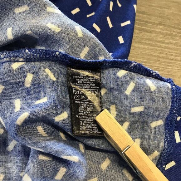 Forever 21 Womens (Juniors) Dress Blue Rayon Criss Cross Strappy Back Size S/P - Picture 8 of 12